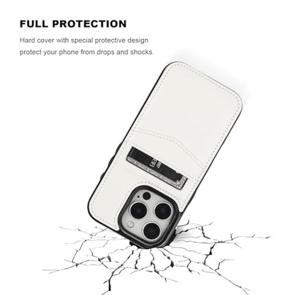 KIHUWEY for iPhone 16 Pro Wallet Case Card Holder Kickstand, White | Credit Card Slots, PU Leather, Magnetic Clasp, Flip Heavy Duty Protection Cover for Men and Women - color: White