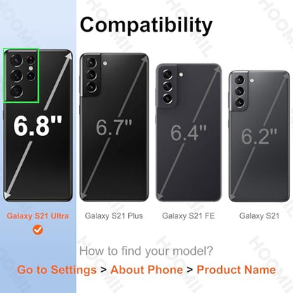 HOOMIL Case for Samsung Galaxy S21 Ultra 6.8-Inch, Non-Yellowing, Drop Protection, Anti-Scratch Transparent Hard Back Phone Cover - Crystal Clear - color: Clear, size: Samsung Galaxy S21 Ultra