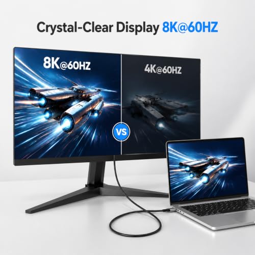 USB C 3.2 Gen 2 Cable 10ft, Long 8K@60Hz Display 20Gbps Data 240W Charge - color: 10FT