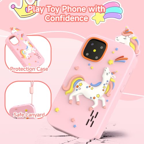 Kids Phone Toys for Girls Age 3 4 5 6 7 8 9, Touchscreen Dual Camera Toddler Learning Play Phone Christmas Birthday Gifts for Kids Age 3-9 with Music Player, Games - color: Frost White