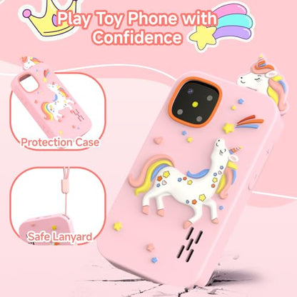 Kids Phone Toys for Girls Age 3 4 5 6 7 8 9, Touchscreen Dual Camera Toddler Learning Play Phone Christmas Birthday Gifts for Kids Age 3-9 with Music Player, Games - color: Frost White