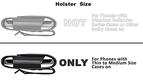 Holster for iPhone 17 17 Pro 16 16e 16 Pro 15, 15 Pro 14 13 12 11 X Xs 10 XR, Galaxy S25 S24, S23, S22 - Cell Phone Belt Holder Clip Case Pouch Cover (Fits Cellphone with Case on) Black - color: Black, size: Small Phone Models