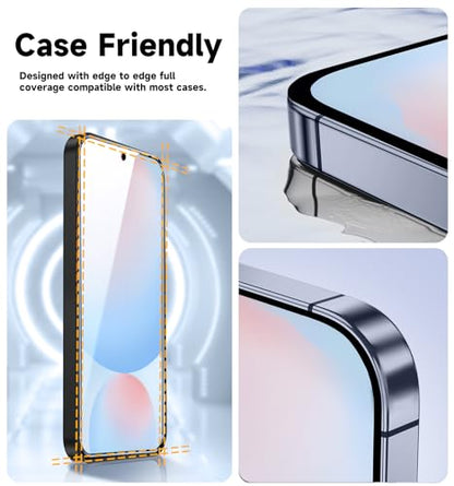 MAGIC JOHN 2 Pack for Samsung Galaxy S24 FE Tempered Glass Screen Protector | 6.7inch, Easy Installation, HD Clear, Auto Dust-Elimination, Bubble Free - size: S24 FE 6.7inch