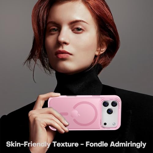 Newfuture Magnetic for iPhone 17 Pro Max Case Matte Shockproof, Chalk Pink | Military Drop Protection, Slim Matte Anti-Fingerprint, Compatible with Magsafe, Camera Guard, Translucent Protective Cover - color: Chalk Pink, size: iPhone 17 Pro Max 6.9 inch