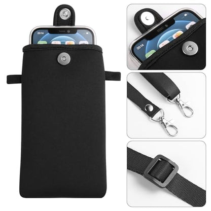 Neoprene Phone Sleeve Pouch Bag Case with Crossbody Strap Compatible for iPhone 17 Pro Max Air 16 Plus / Galaxy S26 Ultra / S26+ S25 FE A17 A36 A56 / Pixel 10 Pro XL / OnePlus 15 13 (Sunflower, XL) - color: Sunflower