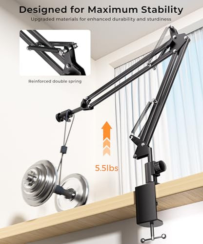 UBeesize Overhead Camera Mount with 360° Adjustable Arm & Phone Holder