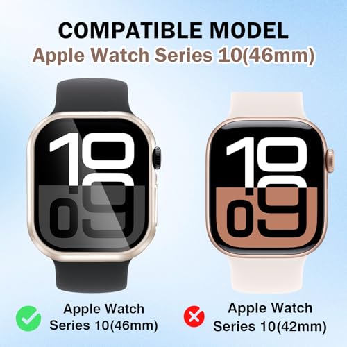 3 in 1 Waterproof Case Compatible for Apple Watch Series 11/10 46mm - color: Starlight, size: 46mm