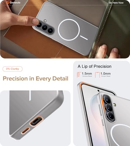 Ultra Thin Case for Samsung Galaxy S26, Silky Touch Anti-Fingerprint, Slim Hard PC Matte Cover Compatible with Mag-Safe Anti-Scratch Shockproof Protective Cases for Samsung S26 5G (Silver) - color: Silver