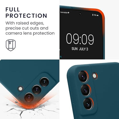 kwmobile Case Compatible with Samsung Galaxy S22 Case - Slim TPU Silicone Phone Cover - Soft Touch Finish - Teal Matte - color: teal matte, size: Galaxy S22