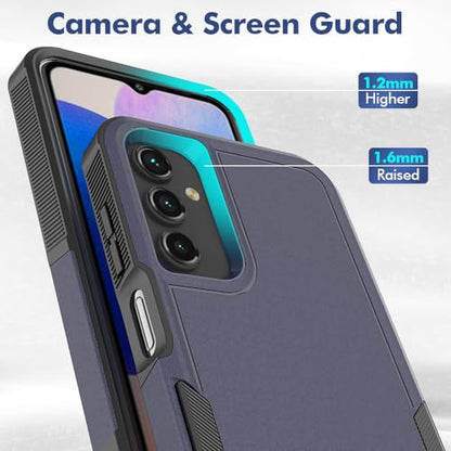 for Galaxy A15 5G Phone Case, [Military Grade Drop Tested] with HD Screen Protector, Dual Layer Protective Heavy Duty Cell Phone Cover Non-Slip Shockproof Case for Samsung Galaxy A15 5G (Blue) - color: Blue