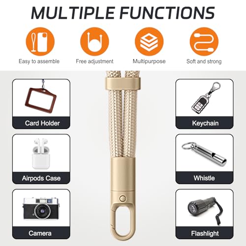 KITANIS 2 Pack Phone Lanyard,2×Phone crossbody strap,4×Tether Tabs,Universal Cell Phone Multifuctional Patch Polyester Lanyards,Cell Phone Lanyards for Women and Men(wine+light camel) - color: Wine+light Camel, size: 24.8''Crossbody Strap