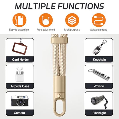 KITANIS 2 Pack Phone Lanyard,2×Phone crossbody strap,4×Tether Tabs,Universal Cell Phone Multifuctional Patch Polyester Lanyards,Cell Phone Lanyards for Women and Men(wine+light camel) - color: Wine+light Camel, size: 24.8''Crossbody Strap