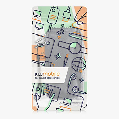 kwmobile Universal Phone Pouch Size XL - 6.7/6.8" - Neoprene Smartphone Pouch with Zip - Water-Repellent Mobile Phone Case - Sleeve in Stone Dust - color: Stone Dust, size: XL - 6.7/6.8"