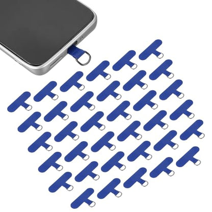 uxcell 36pcs Phone Tether Tab, Universal Phone Lanyard Patch T Shape Cell Phones Strap Replacement Part for Most Smartphone Cases, Dark Blue - color: Dark Blue