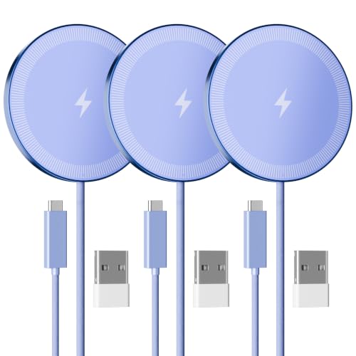 15W Magnetic Fast Charging Pad, Wireless Charger for Apple MagSafe - color: Nebula Purple*3