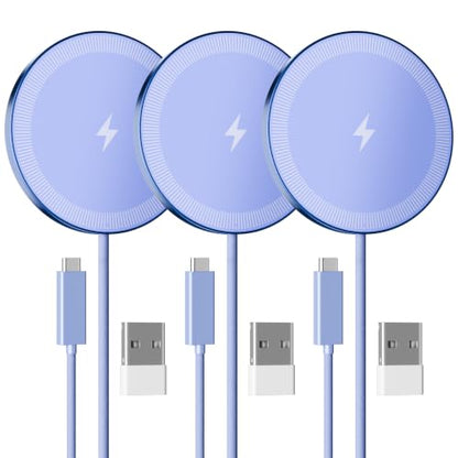 15W Magnetic Fast Charging Pad, Wireless Charger for Apple MagSafe - color: Nebula Purple*3