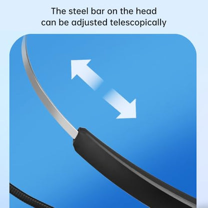 Single Sided Wired Headset with 3.5mm Connector and Rotating Microphone - Mono Headphone Compatible with PC Laptop Computer and Mobile Devices - Adjustable Steel Headband