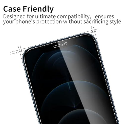 3 Pack Privacy Screen Protector for iPhone 12 Pro Max with 3 Pack Camera Lens Protector, 9H Hardness Double Shatterproof Anti-Spy Tempered Glass Film, Easy Installation - size: iPhone 12 Pro Max