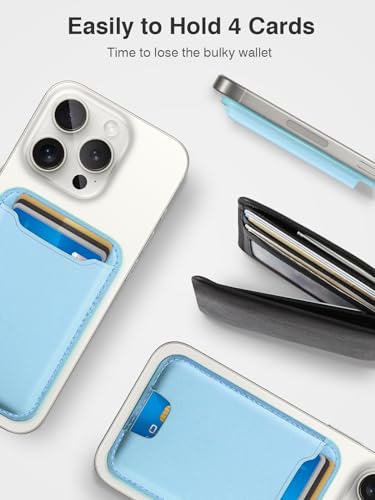 TopMade for MagSafe Wallet, Strongest Magnetic Phone Wallet, 4 Cards Holder - color: White Ice