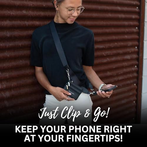 Save the Girls Clip & Go Phone Lanyard Crossbody Strap with Wallet, Purple - color: Purple Strap
