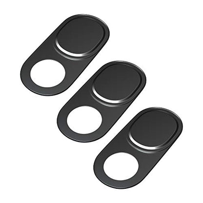 Laptop Camera Cover Slide, 0.027 Inch Ultra-Thin Metal Camera Privacy Covers, Webcam Cover Camera Cover Slide for iPhone, iPad, Mac, MacBook, Laptop, PC, Protect Your Privacy Security (Black-3 Pack) - color: Black - 3 Pack
