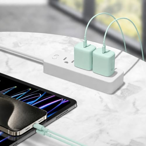 iPhone 17 16 15 Charger Fast Charging 10FT - 20W USB C Charger Block - color: Green, size: 10FT