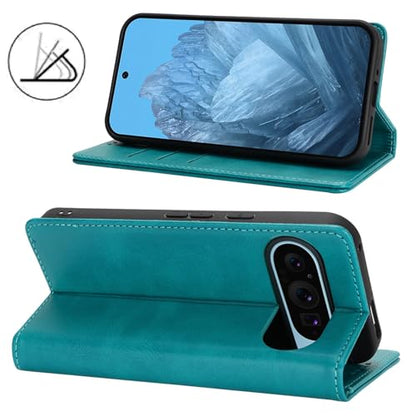 fit for Google Pixel 9/9 Pro Wallet Case,Premium PU Leather Flip Folio Case with Card Slot,Stand Holder,Magnetic Closure TPU Shockproof Interior Protective Case for Pixel 9/9 Pro,Sky Blue | Premium PU Leather, Flip Folio Purse Case, with Card Slot, Stand