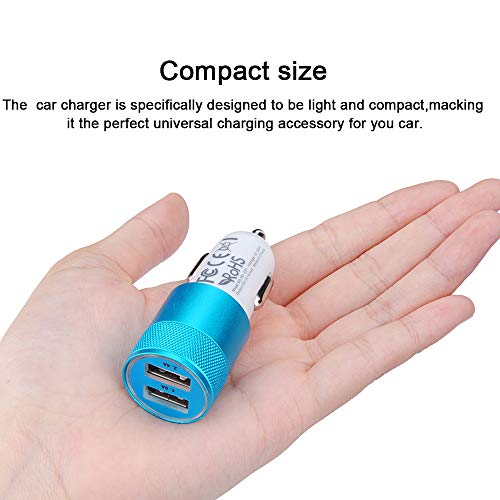 Car Charger, Sicodo 3.4A 2 Pack USB Smart Port Charger - color: Blue