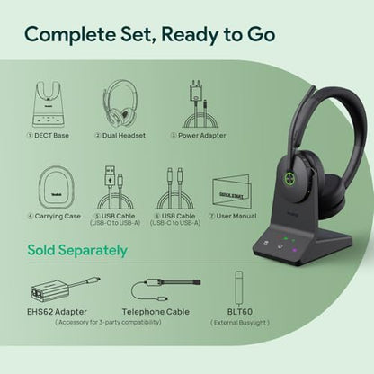 Yealink WH68 Wireless Headsets with 6 Mics for Work Active Noise Cancelling - style: WH68 UC