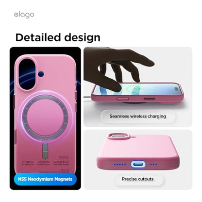 elago Premium Magnetic Silicone Case for iPhone 17 Hot Pink | Compatible with MagSafe, Liquid Silicone Material, Protection, Shockproof, Slim Phone (Hot Pink) - color: Hot Pink, size: iPhone 17