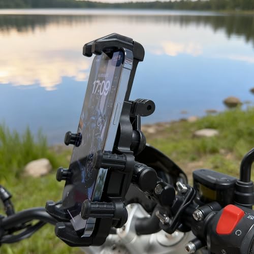 Motorcycle Phone Mount Holder, 8-Claw Anti-Shake Bike Phone Mount with Vibration Dampener,Fits 5.5-8.0" Phones for Motorcycle, Bicycle, Scooter, ATV