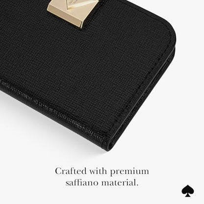 kate spade new york Deco Magnetic Card Holder/Wallet - Black | Stylish Phone Wallet - Compatible w/MagSafe Phones & Cases -Detachable MagSafe Wallet for iPhone 17 Pro Max/16/15/14/Pixel 10 - color: Deco - Black