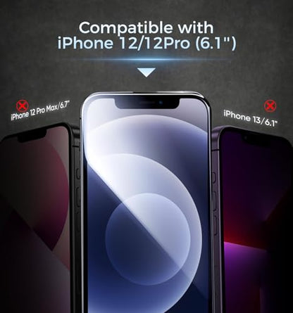 MAGIC JOHN 3rd Gen Upgraded for iPhone 12/12Pro Privacy Screen Protector - size: iPhone 12/12 Pro-6.1