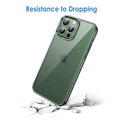 JETech Case for iPhone 13 Pro Max, Anti-Yellowing, Alpine Green | Shockproof Protection, Scratch Resistant Hard PC Back, Durable Transparent TPU Bumper - color: Alpine Green