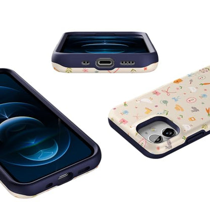 Casely iPhone 12 Mini Case | Hoppy Garden | Spring Things | Bold Protective Design | Compatible with MagSafe - color: Hoppy Garden | Spring Things, size: Iphone 12 Mini