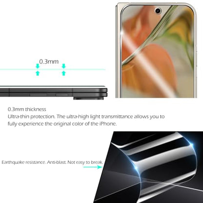 Screen Protector for Google Pixel 9 Pro Fold, [2+2 Pack] Tempered Glass for Pixel 9 Pro Fold & Camera Lens Protectors[Ultrasonic Fingerprint Unlock] [Case Friendly] [Bubble-Free] 6.3 Inches - size: Google Pixel 9 Pro Fold