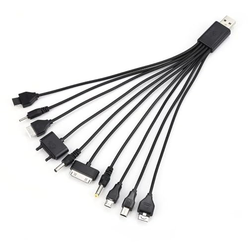 Black 10-in-1 USB-C Charging Station for Android Tablets, Multi-Device Charger Hub with 6 FT Cable, Compact and Portable Design for Travel,Home and Office Use