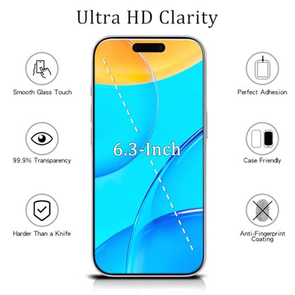 MAYtobe 2-Pack for iPhone 17 (6.3-inch) Screen Protector Tempered Glass | 9H Hardness, Anti Scratch, Easy to Install - size: iPhone 17