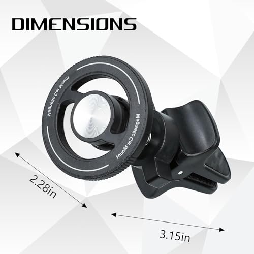 wuyaoyao Magnetic Phone Holder for Car, Anti-Shake Air Vent Cell Phone Car Mount with Clip, 360° Rotation Adjustable, Hands Free Automotive Cellphone Mount, Universal for All Smartphones (Clip Type)