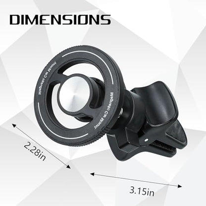 wuyaoyao Magnetic Phone Holder for Car, Anti-Shake Air Vent Cell Phone Car Mount with Clip, 360° Rotation Adjustable, Hands Free Automotive Cellphone Mount, Universal for All Smartphones (Clip Type)