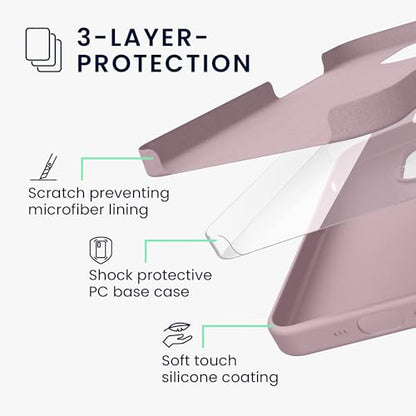 kwmobile Case Compatible with Apple iPhone 16 Pro Case - TPU Silicone Phone Cover with Soft Finish - Mauve - color: mauve, size: iPhone 16 Pro