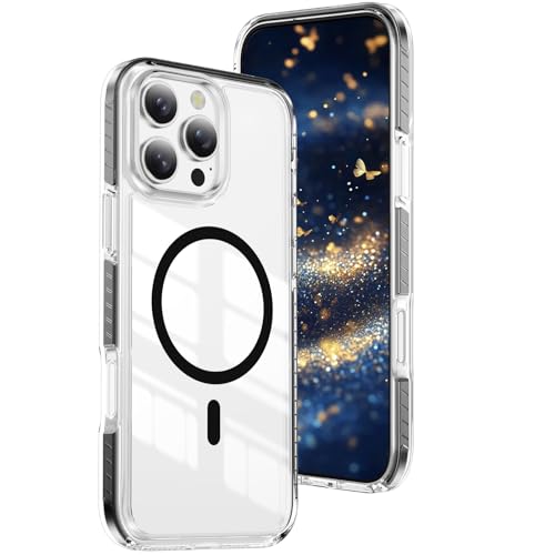 Magnetic for iPhone 12/12 Pro Case Clear Cute Slim Black CT | Compatible with MagSafe,Transparent TPU Bumper,Anti-Yellowing,Military Grade Drop Protection,Phone Case for Girls women - color: Black, size: iPhone 12 Pro 6.1"