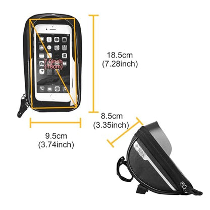 Hard Casing Bike Bag, Lightweight and Durable Waterproof Phone Holder in Gray, Sensitive Touchscreen for Phones up to 6.4 inches, Perfect Bike Accessories - 7"x4" / 18x10 cm - color: Gray