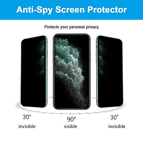 Privacy Screen Protector for iPhone 11/XR,OWRORA 2.5D Edge Full Coverage Anti-Spy 9H Tempered Glass, 6.1’-2 Pack - color: iPhone 11/XR 6.1"-Privacy