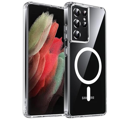 LeYi for Galaxy S21 Ultra Phone Case: [Mag-Safe Fit] with Raised Camera Guard, Matte Translucent Slim Translucent Soft-Touch Protective para Samsung S21 Ultra 5G Case, Clear - color: Clear, size: Galaxy S21 Ultra (6.8 Inch)