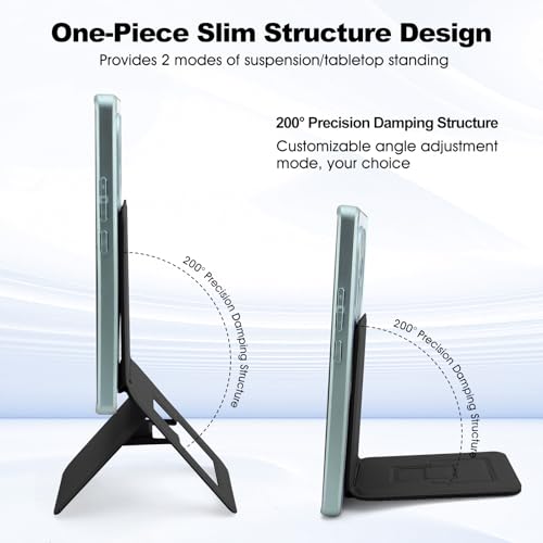 Magnetic Tripod Phone Stand, Slim Foldable Phone Holder for Iphone(Black) - color: Black