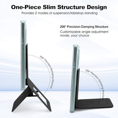 Magnetic Tripod Phone Stand, Slim Foldable Phone Holder for Iphone(Black) - color: Black