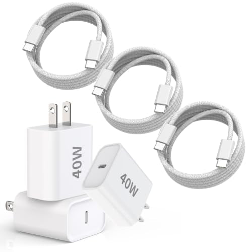 iPhone 17 16 Fast Charger, 40W 3Pack iPhone 17 Charger Fast Charging Block - size: 3FT