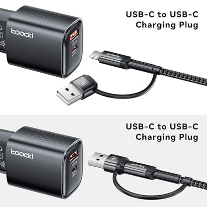 240W USB C to USB C Cable 10FT 2Pack, 2-in-1 Right Angle, Fast Charging - color: Black