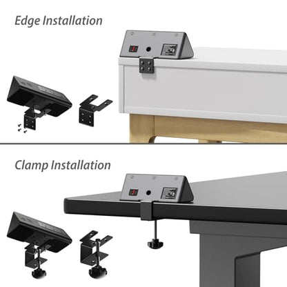 Upgraded,Desk Edge Clamp Mount Power Strips with USB Ports, PD20 W Fast Charging USB-C Port and 3 AC Outlets, Nightstand Charging Station,Office Tabletop Accessories,5.6 Ft Extension Cord - size: 1-Pack